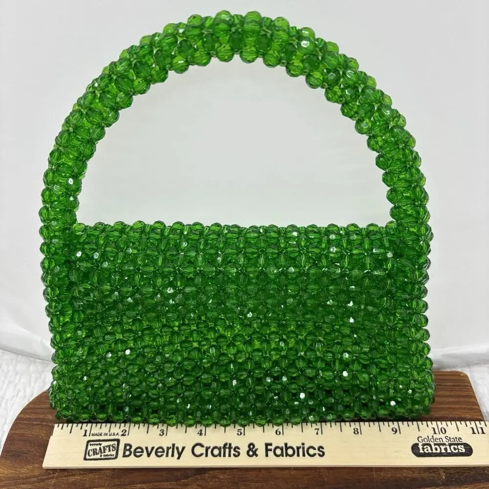 Green Beaded Handbag Women’s Evening Purse